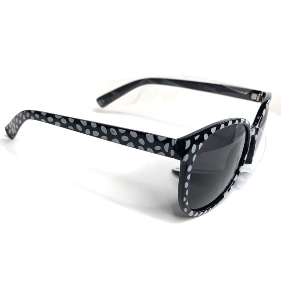 Black with White Polka Dotted Design Sunglasses - Picture 3 of 3